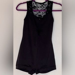 Natalie Adult Large Black with Lace Unitard